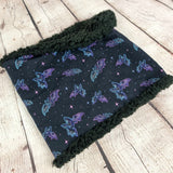 Bats purple outline snood scarf