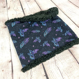 Bats purple outline snood scarf