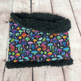 Rainbow Mushrooms snood scarf