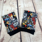 Alice in Wonderland fingerless gloves