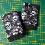 Ravens and skulls fingerless gloves