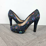 Rainbow Bat Skulls High heels