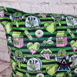 Green Zombie Stripe Soft Cushion