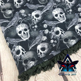 Gothic Skulls and Ravens snood scarf