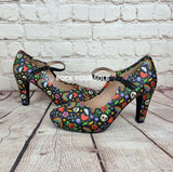 Skulls and Rainbows 4inch heels with staps