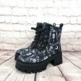 Goth Goddess chunky heel ankle boots