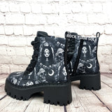 Goth Goddess chunky heel ankle boots