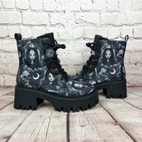 Goth Goddess chunky heel ankle boots