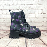 Plague doctor chunky heel ankle boots