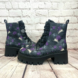 Plague doctor chunky heel ankle boots
