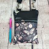 Floral Butterfly Faux Leather Crossbody Phone Bag