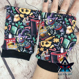 Krampus Christmas fingerless gloves