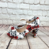 Skulls and roses 4inch heels with staps