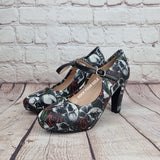 Skulls and Roses 4inch heels with staps