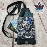 Damask Bats Mini Travel Sling Bag