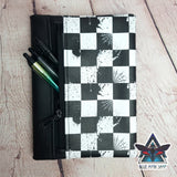 Checkerboard Grunge Notebook with removable cover A5