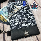 Damask Bats Mini Travel Sling Bag