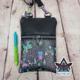 Neon Occult Skull Faux Leather Crossbody Phone Bag