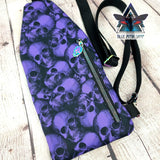Purple Skulls Mini Travel Sling Bag