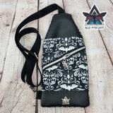 Damask Bats Mini Travel Sling Bag