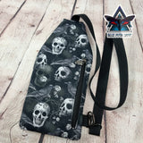 Skulls and Ravens Mini Travel Sling Bag