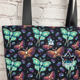 Lunar Moth Tote Bag with Zip
