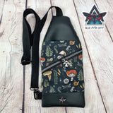 Autumn Mushrooms Mini Travel Sling Bag