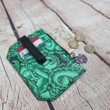 Green Octopus Tentacles Slim Pocket Purse Wallet