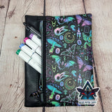 Neon Occult Skull Notebook with removable cover A5
