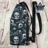 Skulls and Ravens Mini Travel Sling Bag