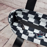 Grunge Checkerboard Tote Bag with Zip