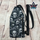 Skulls and Ravens Mini Travel Sling Bag