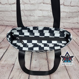 Grunge Checkerboard Tote Bag with Zip