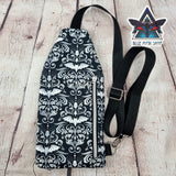 Damask Bats Mini Travel Sling Bag