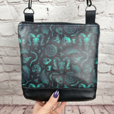 Green Occult Skull medium crossbody bag