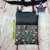 Autumn Mushrooms Faux Leather Crossbody Phone Bag