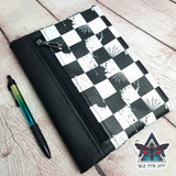 Checkerboard Grunge Notebook with removable cover A5