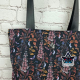 Foxglove Flower Nature Tote Bag with Zip