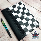 Checkerboard Grunge Notebook with removable cover A5