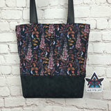 Foxglove Flower Nature Tote Bag with Zip