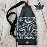 Damask Bats Mini Travel Sling Bag