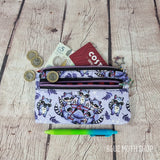 Raccoon Witch Circle Eco Cotton Canvas Slim Purse Wallet