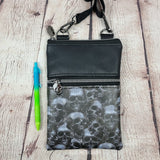 Real Skulls Faux Leather Crossbody Phone Bag