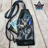 Grey Fern Mini Travel Sling Bag