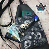 Skulls and Ravens Mini Travel Sling Bag