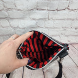Red Baphomed Goat Skull medium crossbody bag