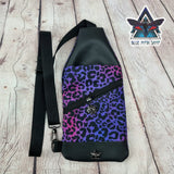 Purple Leopard Mini Travel Sling Bag