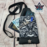Damask Bats Mini Travel Sling Bag