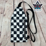 Checkerboard Grunge Mini Travel Sling Bag