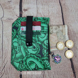 Green Octopus Tentacles Slim Pocket Purse Wallet